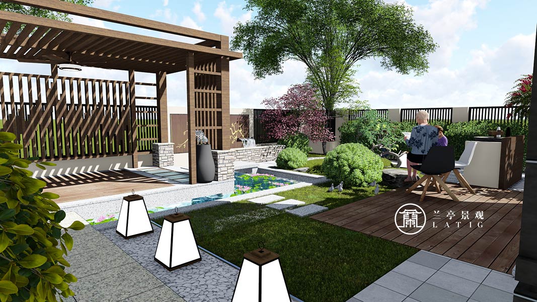青島花園設(shè)計,l蘭亭景觀