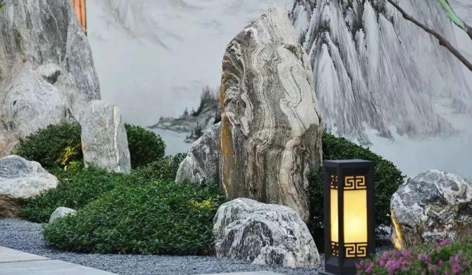 置石，簡直就是園林景觀最大的魅力所在！日照別墅庭院設(shè)計
